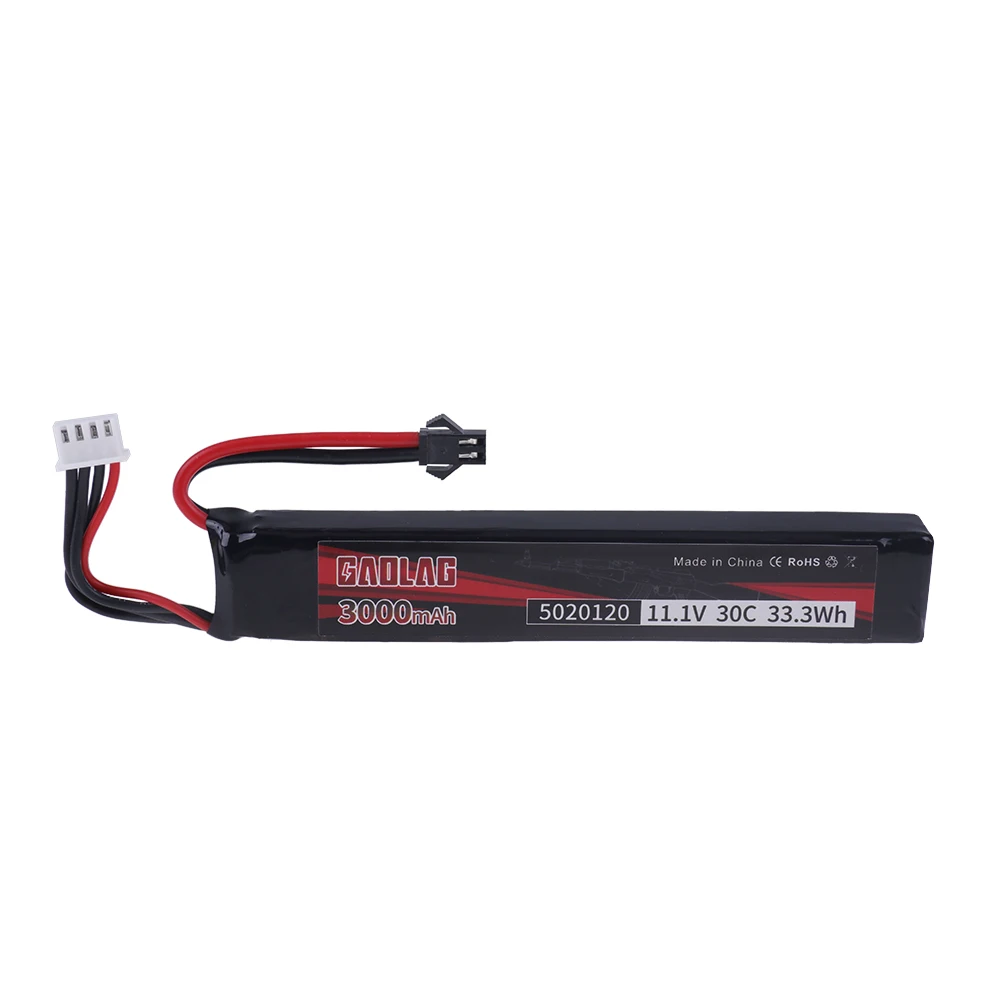 Bateria LiPo 3S 11.1V 3000mAh 5020120 do pistoletu wodnego Airsoft z wtyczką T/Small Tamiya do Airsoft BB, pistoletów elektrycznych, zabawek i części do broni. — zdjęcie produktu 4