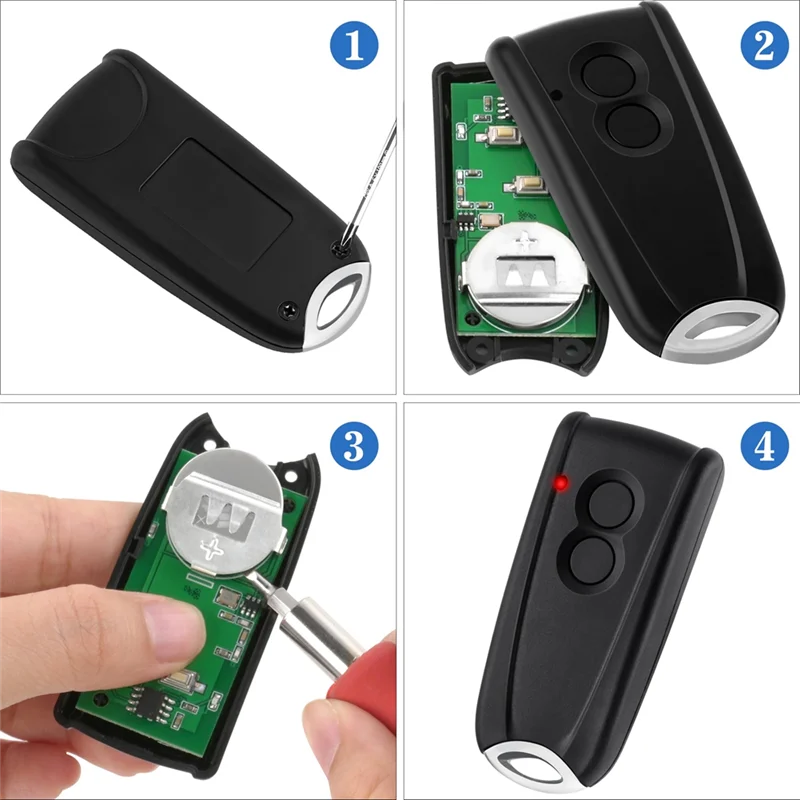

A37T-2Pcs Garage Opener Remote Control For Ecostar RSC2-433 RSE2-433,RSZ1-433,Gate Handheld Transmitter For Hormann Liftronic