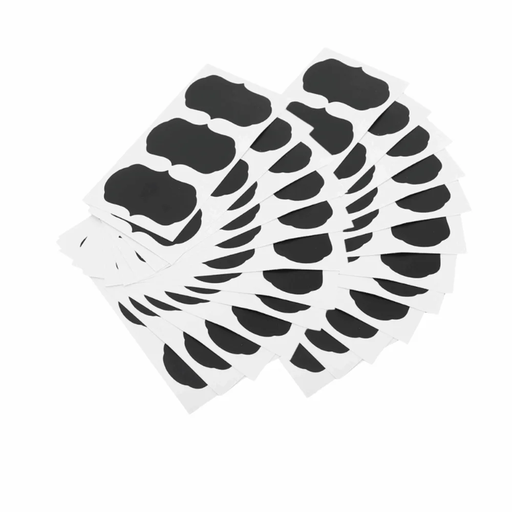 72pcs Reusable Waterproof Blackboard Stickers Removable Erasable Kitchen Sticker Labels Bottle Organizer Labels Food Storage