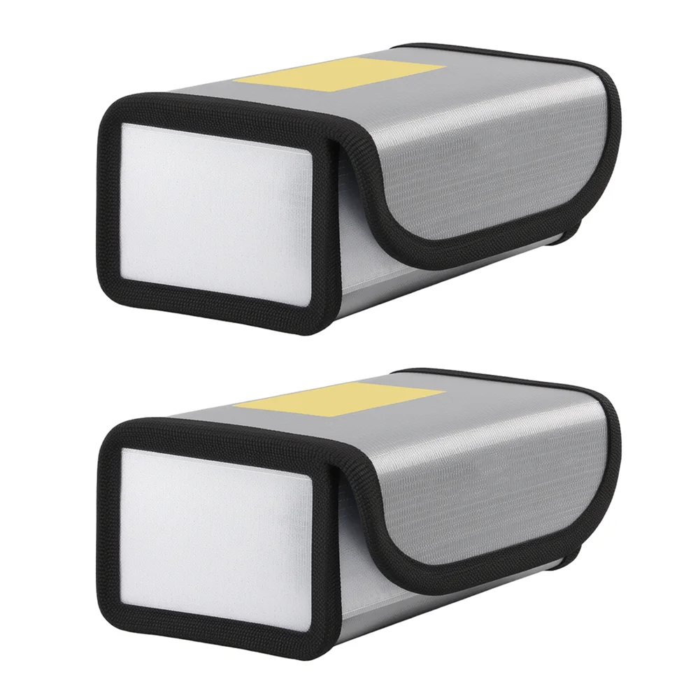 2pcs Lithium Battery Explosion-proof Bag Storage Protection Bag High Temperature Resistance Easy To Use