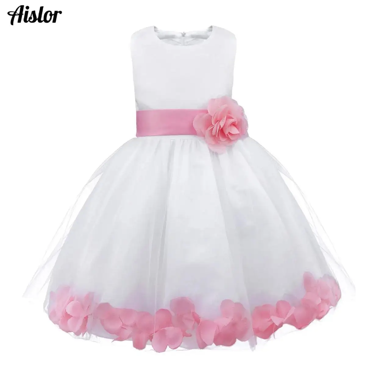 

Baby Girls Princess Dress Wedding Birthday Party Dress Satin Sleeveless Mesh Bowknot Tutu Dresses Ball Bridesmaid Gown Dress