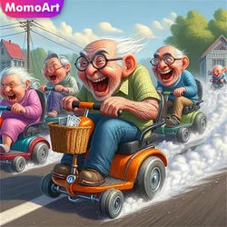 Momoart 5D DIY Diamond Mosaic Old Man Couple Portrait Needlework Painting Cartoon Cross Stitch Set Embroidery Wall Decor