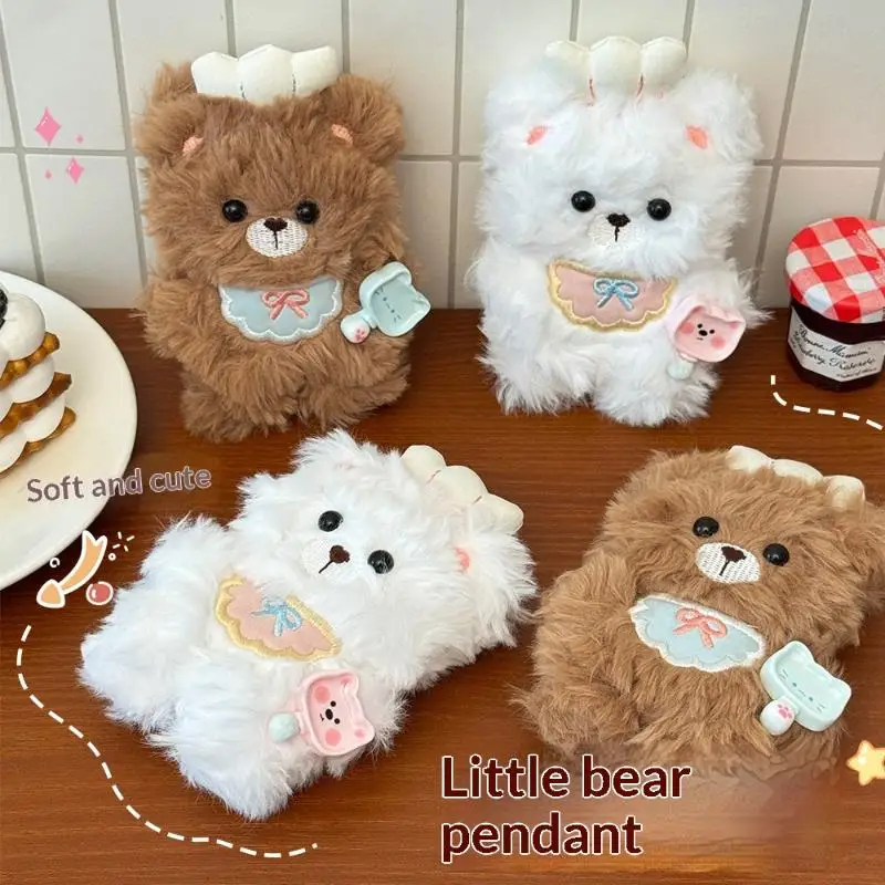 Fluffy Plush Bear Pendant Cute Comfortable Soft Hanging Decor for Backpack Camera Bag Photographer Gift