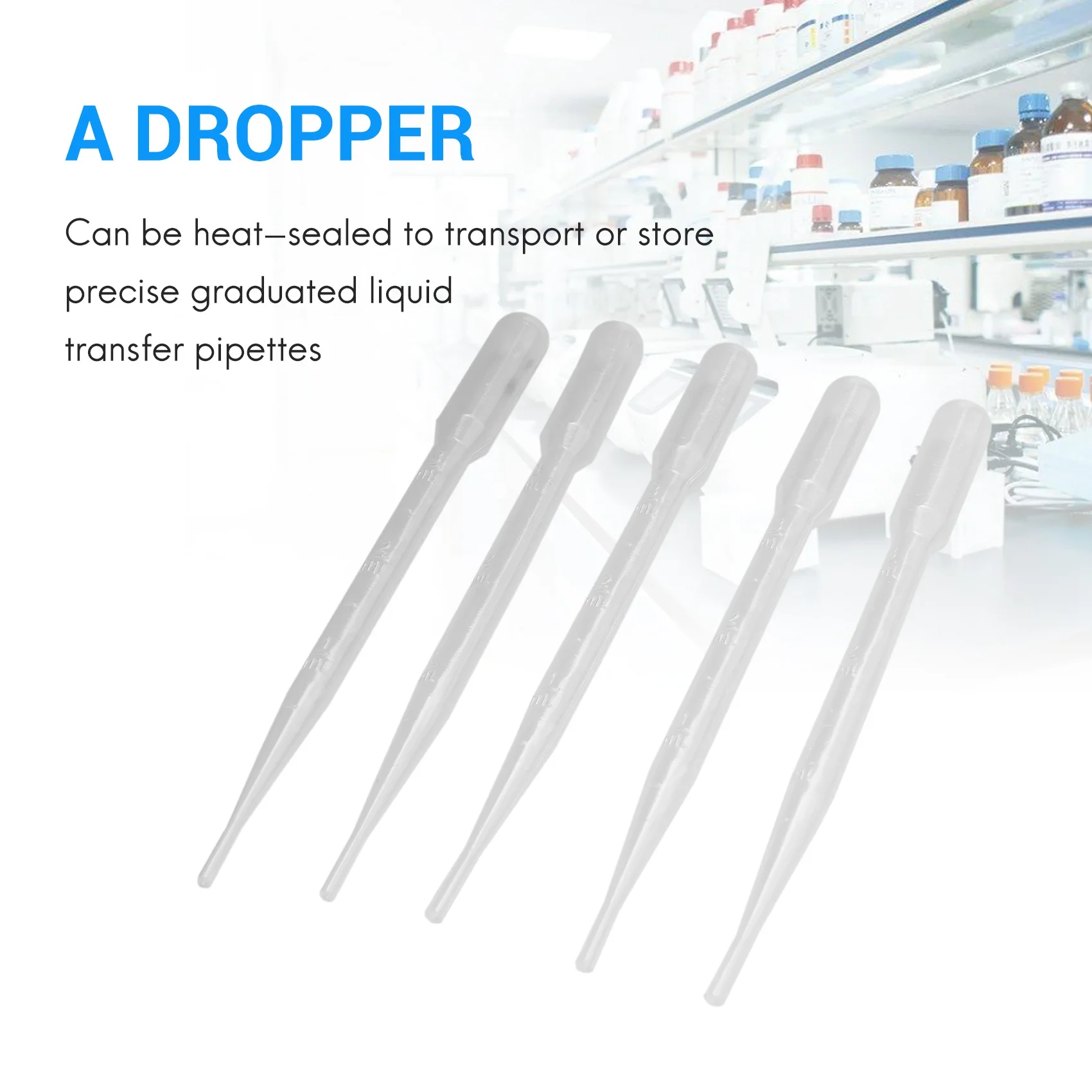 100PCS Graduated Pipettes Dropper Polyethylene (3ml)