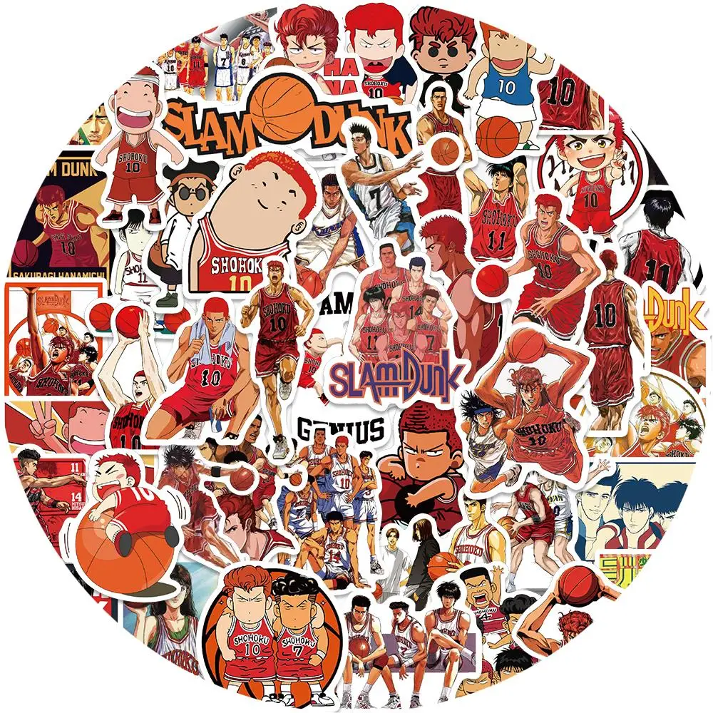 

10/25/50PCS Slam Dunk Anime Sticker Classic Manga Cool Waterproof DIY Bike Phone Laptop Luggage Kids Toy Car Guitar Fridge Decal