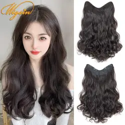 WIGSIN Synthetic 20Inch Long Curly V-shaped One Piece Hair Extension 4Clips Invisible Hairpiece for Women