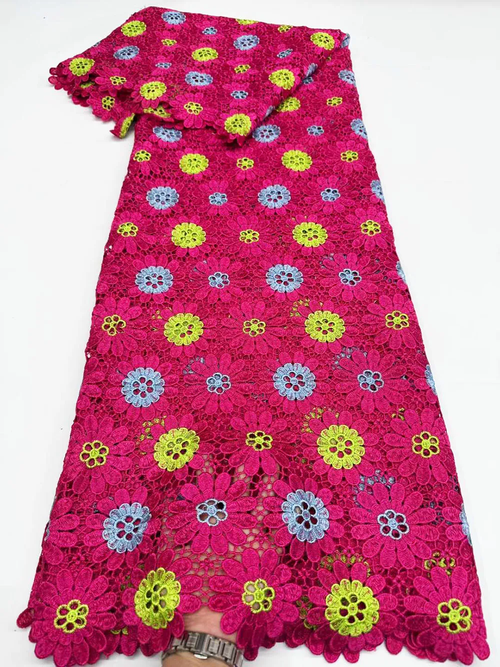 

Luxury 2026 High Quality African Guipure Lace Fabric Hot Sale Heavy Cord Lace For Nigerian Wedding Aso Ebi Dress CO1224