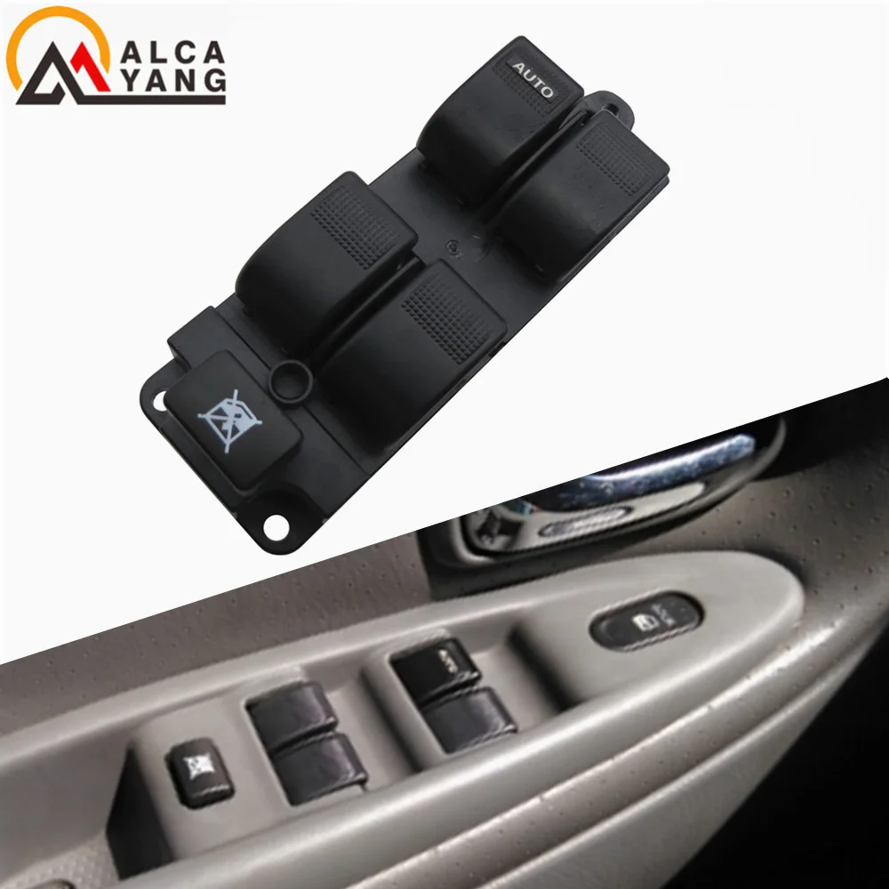 Malcayang Left Driver Side Master Power Window Switch LED green light For Mazda 626 MPV 2001-2006