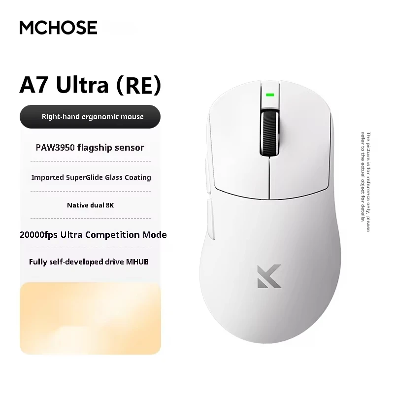 Mchose A7 ウルトラ RE ゲーミングマウス Paw3950 ワイヤレスマウストライモード 500mah 軽量人間工学に基づいた 42000 Dpi 8000hz PC アクセサリー用
