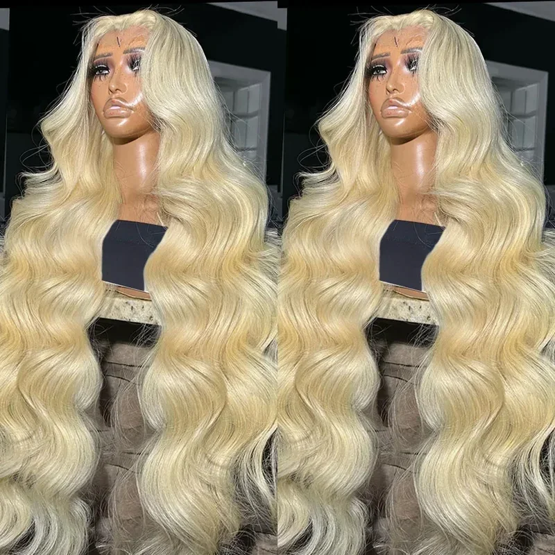 Brazilian 250% Body Wave Colored 13x4 Frontal Wig 613 Honey Blonde Water Wave 13x6 HD Transparen Lace Front Human Hair Wigs
