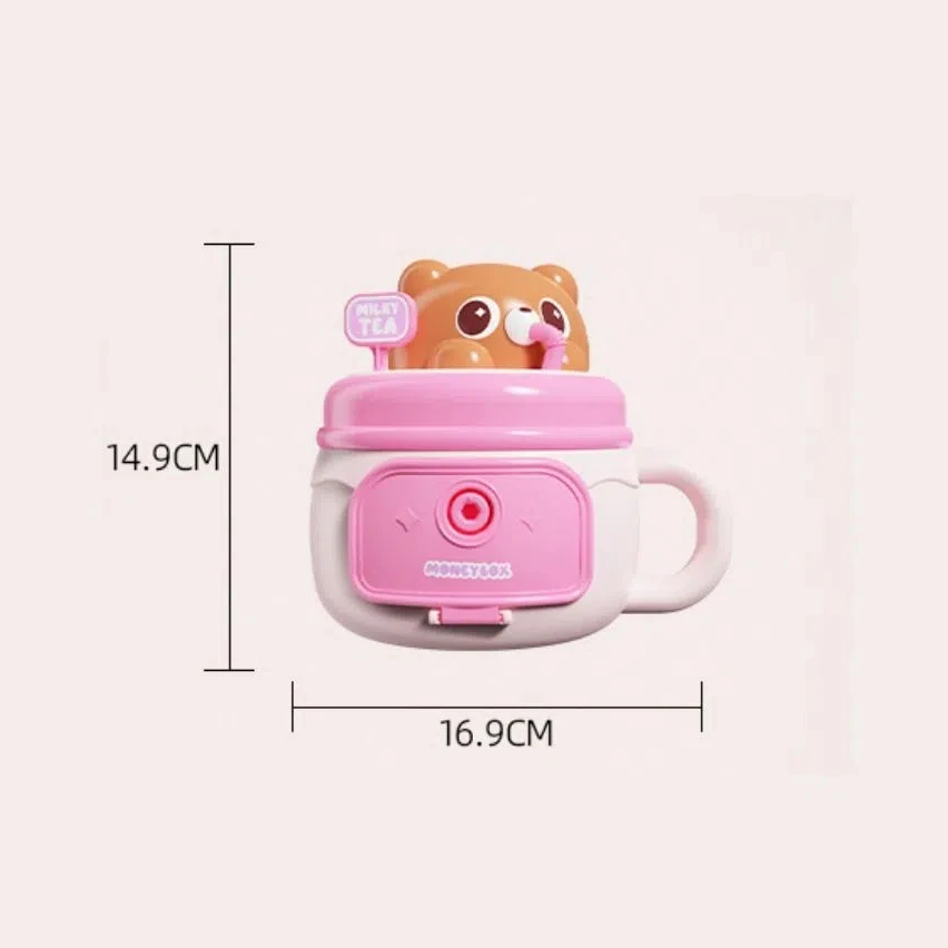Réservoir de stockage de tasse d'eau d'ours simulé, réservoir d'épargne de conception animale, Pot organisateur d'argent, Pot de stockage d'argent Portable ouvrable, jouet pour enfant