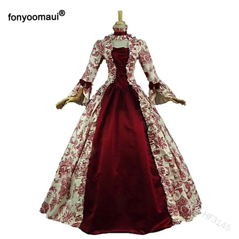 Vestido Medieval victoriano para mujer, disfraz de Reina, princesa María Antonieta, baile real de suelo, vestido renacentista, Halloween, adulto