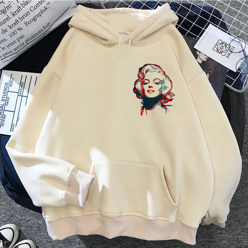 Marilyn Monroe hoodies women 90s graphic long sleeve top Fleece hoddies sweater female Kawaii clothing