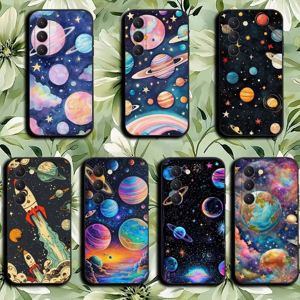 Cartoon Planet Stars  Phone Case For Samsung Galaxy A52 A42 A32 A22 A12 A02S A72 A73 A51 A41 A31 A21S A71 A40 A30S A20S