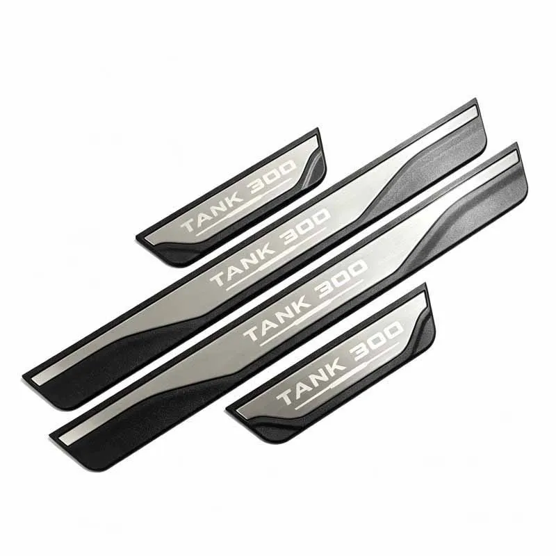 For GMW Tank 300 Tank 500 Tank300 Tank500 Spart Parts Car Door Sill Plate Plastic Steel Sticker Trim Interior Auto Welcome Pedal