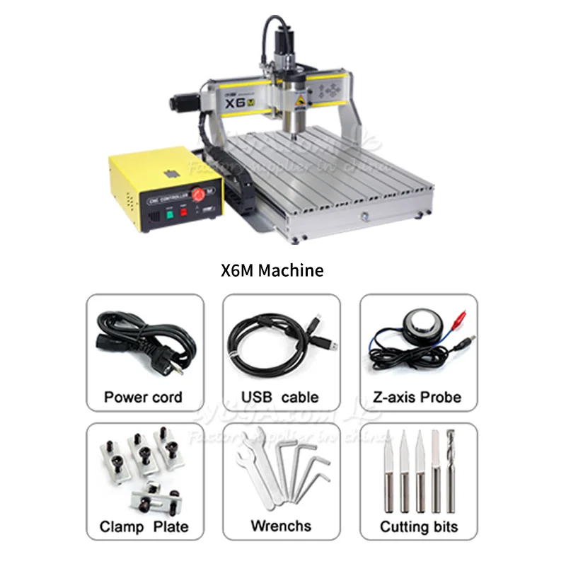 LY 6040 USB Wood Router 1.5KW Spindle Motor ER11 X6M 3/4-axis Metal Lathe Engraving Drilling & Milling Machine