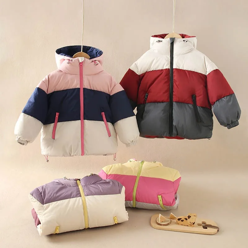 ZOETOPKID Kids White Duck Down Jacket Children Multicolored Coat Boys Girls Outerwear Hooded Thick Warm Short Parkas Clothing