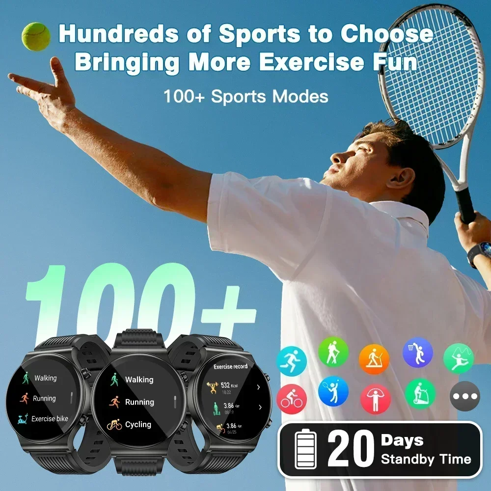 ساعة ذكية KUMI GT5 Pro+ بشاشة 1.39 بوصة عالية الدقة 270+ قرص رائع 20 يومًا في وضع الاستعداد الطويل ومكالمات بلوتوث IP68