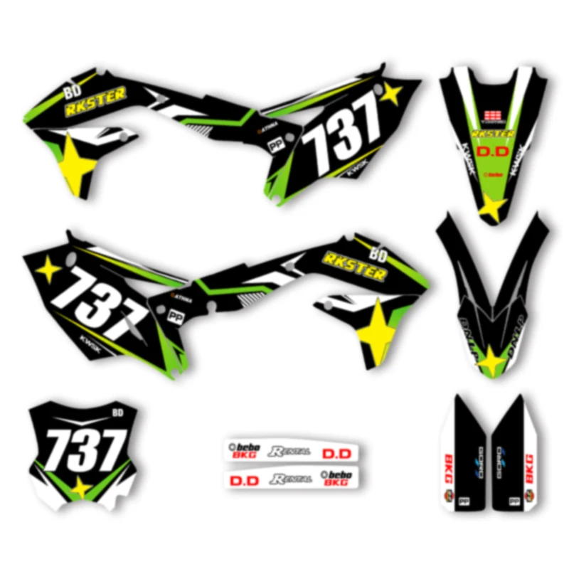 

DSMTECH For Kawasaki Graphics Background Decals Stickers 2016 2017 2018 KXF450 KX450F 005