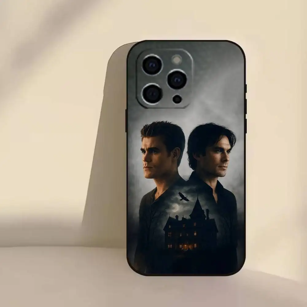 De V-Vampire D-Diaries telefoonhoesje voor iPhone 17,16,15,14,13,12,11 Plus,Pro,Max,XS siliconen zachte hoes