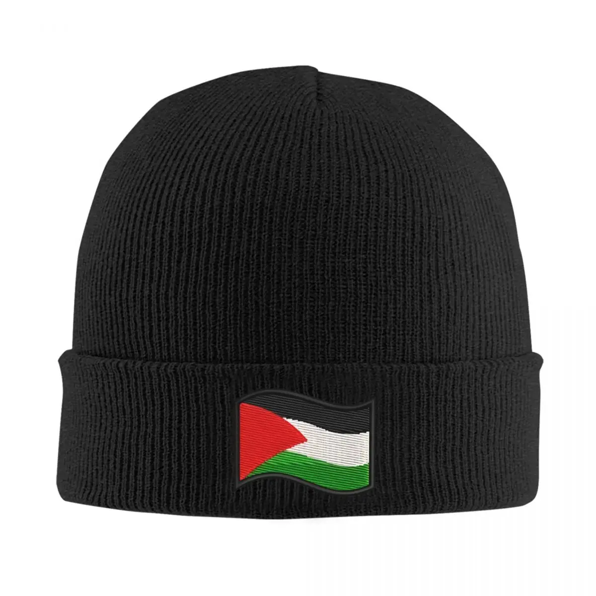 Palestine Flag Knitted Hat Beanie Winter Hat Warm Hip-hop Palestinian Hatta Kufiya Keffiyeh Pattern Cap for Men Women Gifts