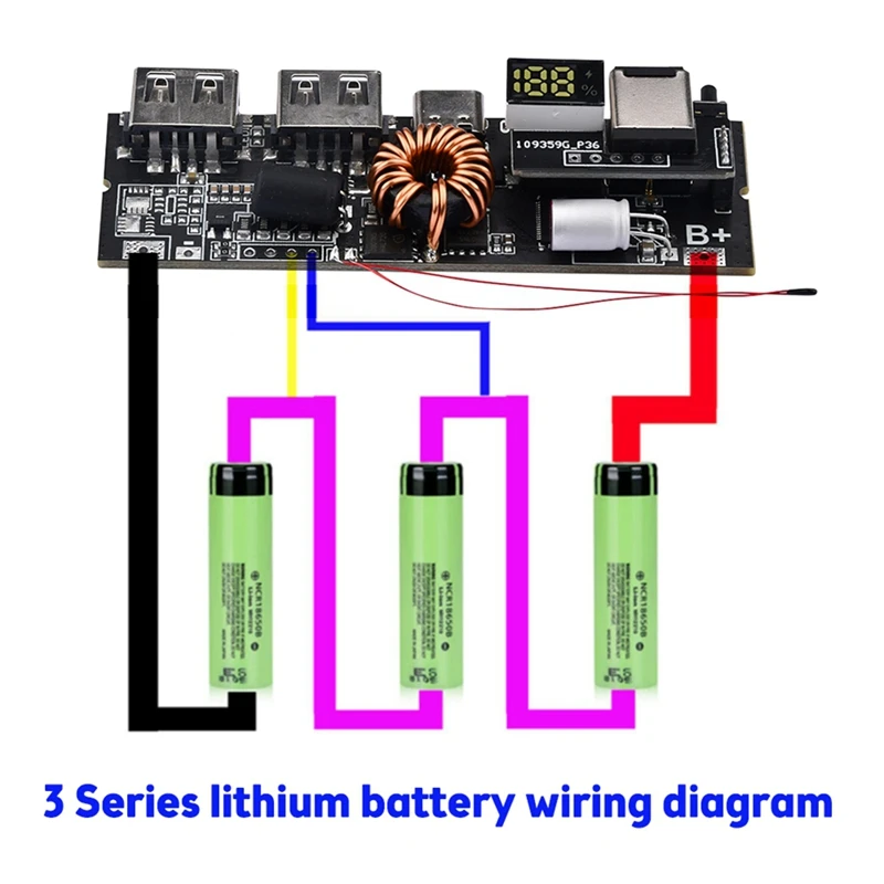 PD Power Bank 6-Port 21700 Two-Way Fast Charging Mobile Power Module For High Capacity 18650 Battery Assemble