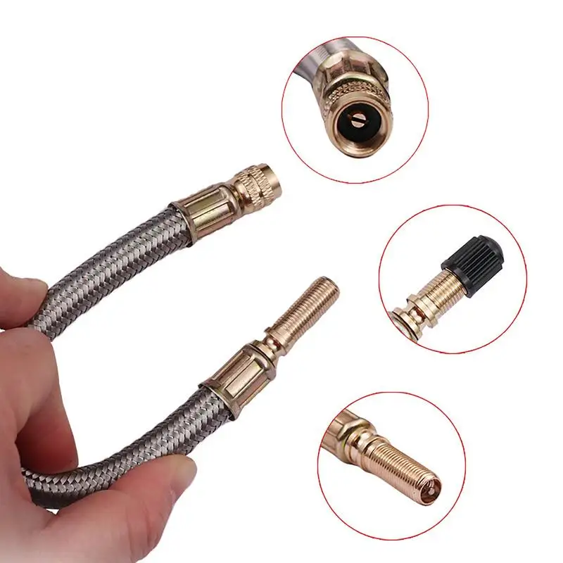 Tire Valve Extension Hose Electric Air Compressor Car Tyre Air Inflator Hose Inflatable Pump Extension Tube Adapter Accessories