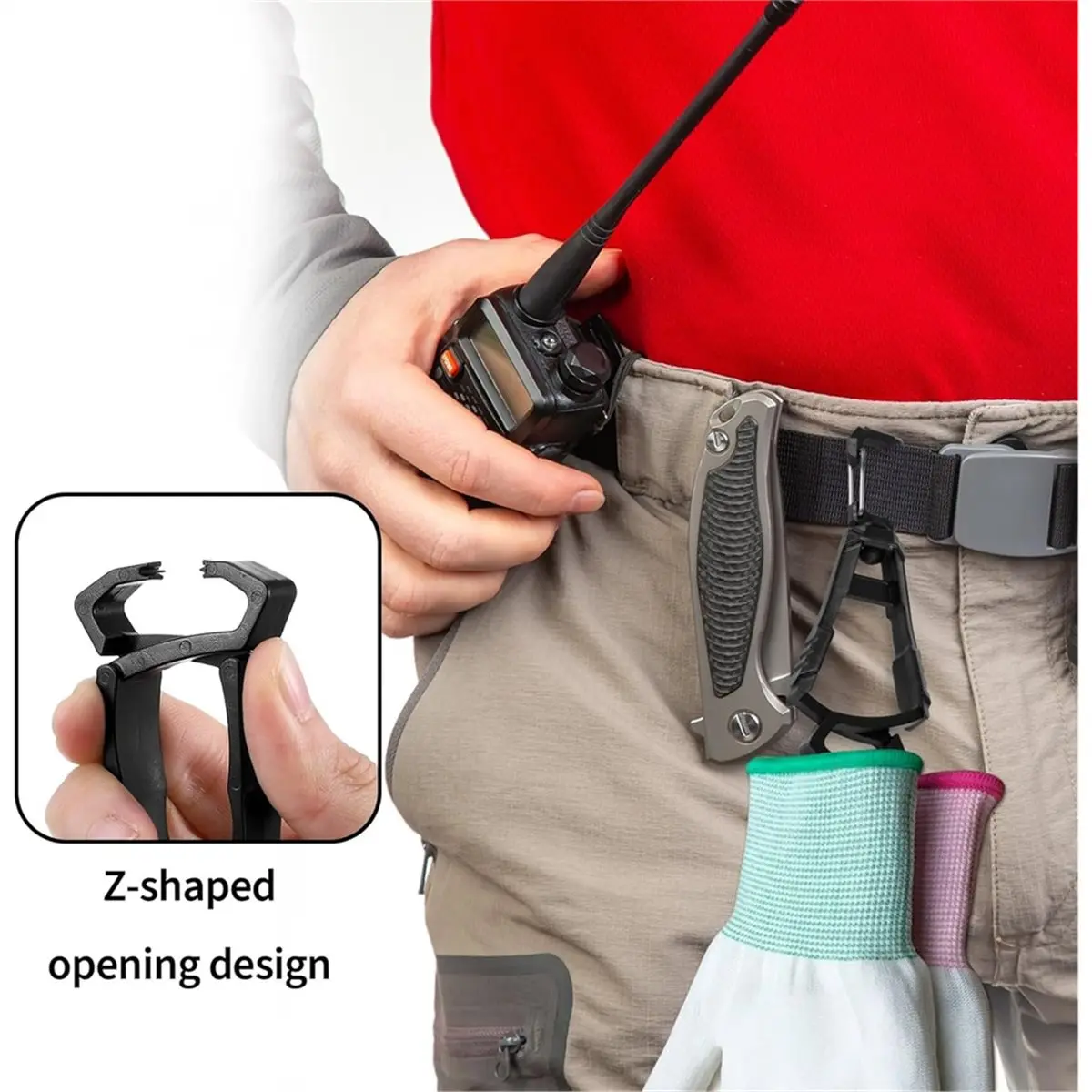 A78I 6 PCS Glove Clips for Work Glove Holders, Bite Gloves Holder Clip for Duty Belt and Pants Prevent Loss and Free Hands