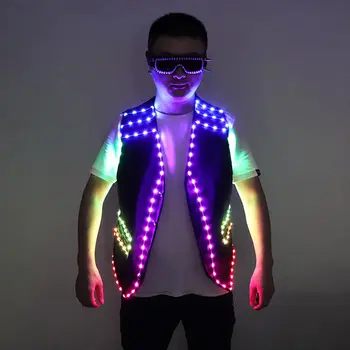Cool světelné barevné LED rozsvícené brýle zářící neonové světlo blikající párty brýle pro noční klub DJ taneční párty dekorace 6 nejlepší prodej LED světelné kabáty - №4