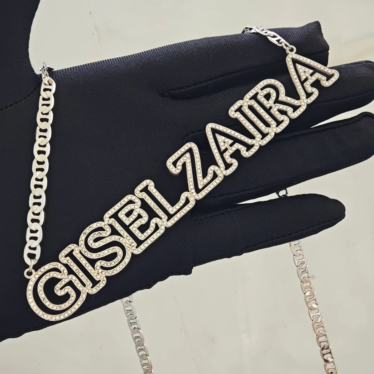 Customized Stainless Steel Jewelry Sparkling Diamond Necklace Large Diamond Necklace Personalized Name Necklace Christmas Gift