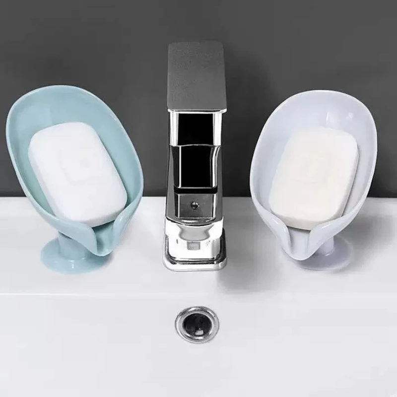 

Bathroom Shower Soap Holder Leaf Shape Soap Box Drain Soap Holder Box Sponge Storage Plate Tray Bathroom Supplies Bathroom Gadge