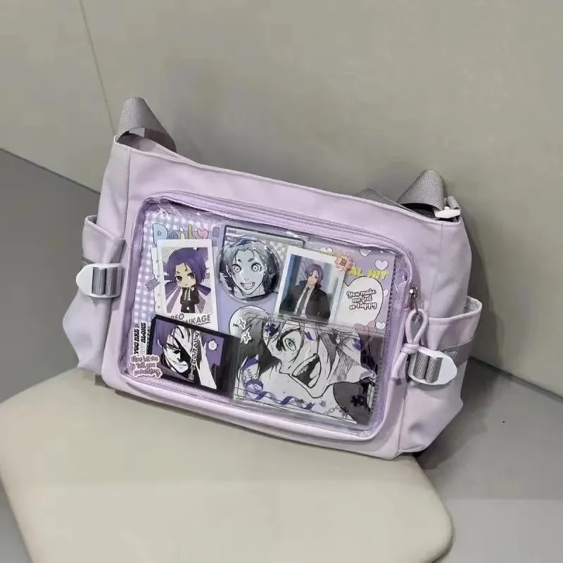 Japanese Y2K Transparent Class Crossbody School Bag Postcard Display Badge DIY Decoration Anime Expo Class Tote Ita Shoulder Bag view 6