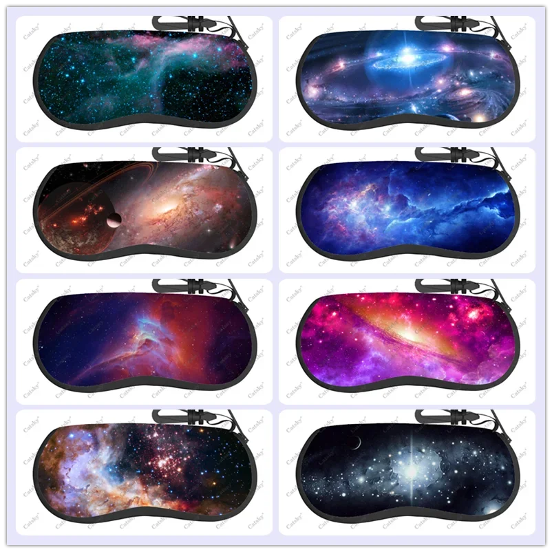 

starry sky universe Glasses Case Printed Travel Zipper Sunglasses Bag Pattern Classic Men's and Women's Storage Glasses Bag