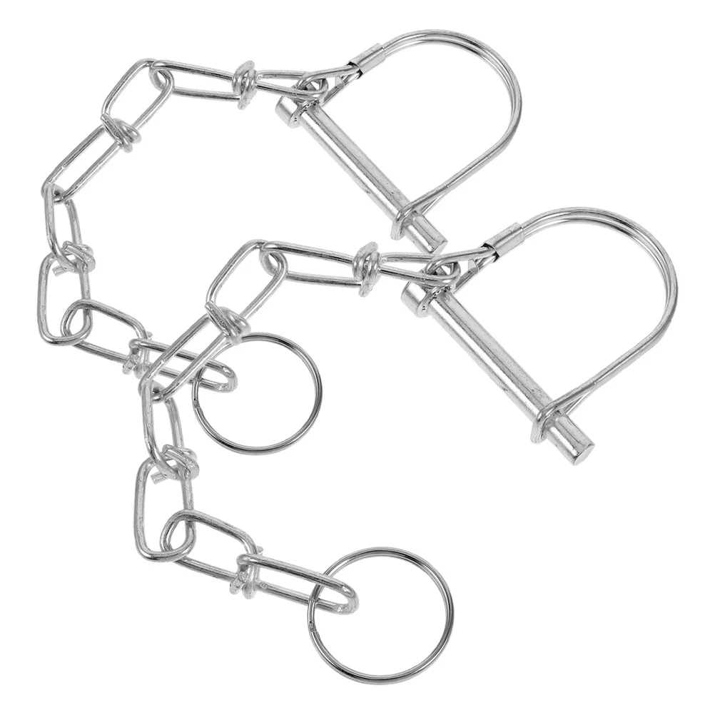 

2 шт., маленькая цепь с замком муфты, безопасная защелка прицепа, аксессуары для буксировочного сцепного устройства, сверхмощные зажимы, булавка для прицепа, фиксирующая сцепка