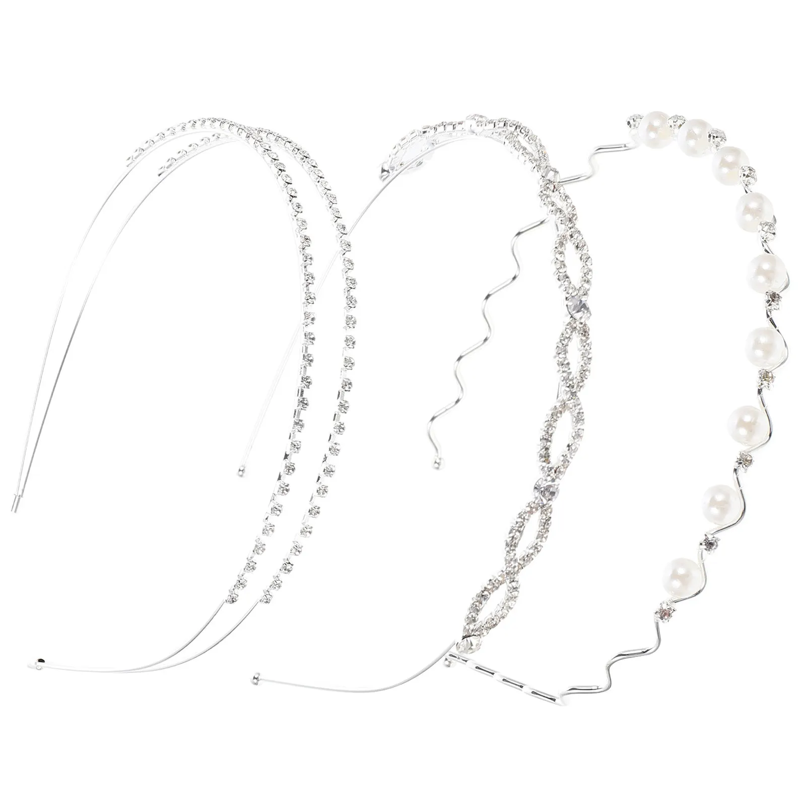 3Pcs Stylish Pearl Hairband Creative Metal Headbands for Women Elegant Daily Wear Special Occasion Photography Prop Wedding