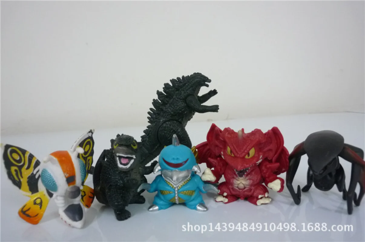 2024 New 6pcs/set Godzilla Q Version Action Figures kawaii PVC dinosaur Model Statue Toys doll Decor Ornaments Collectible Gifts