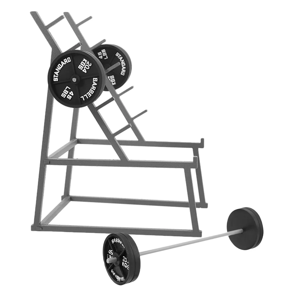 Modello di bilanciere fitness Manubri in miniatura Rack Accessori per la casa Giocattoli realistici in plastica