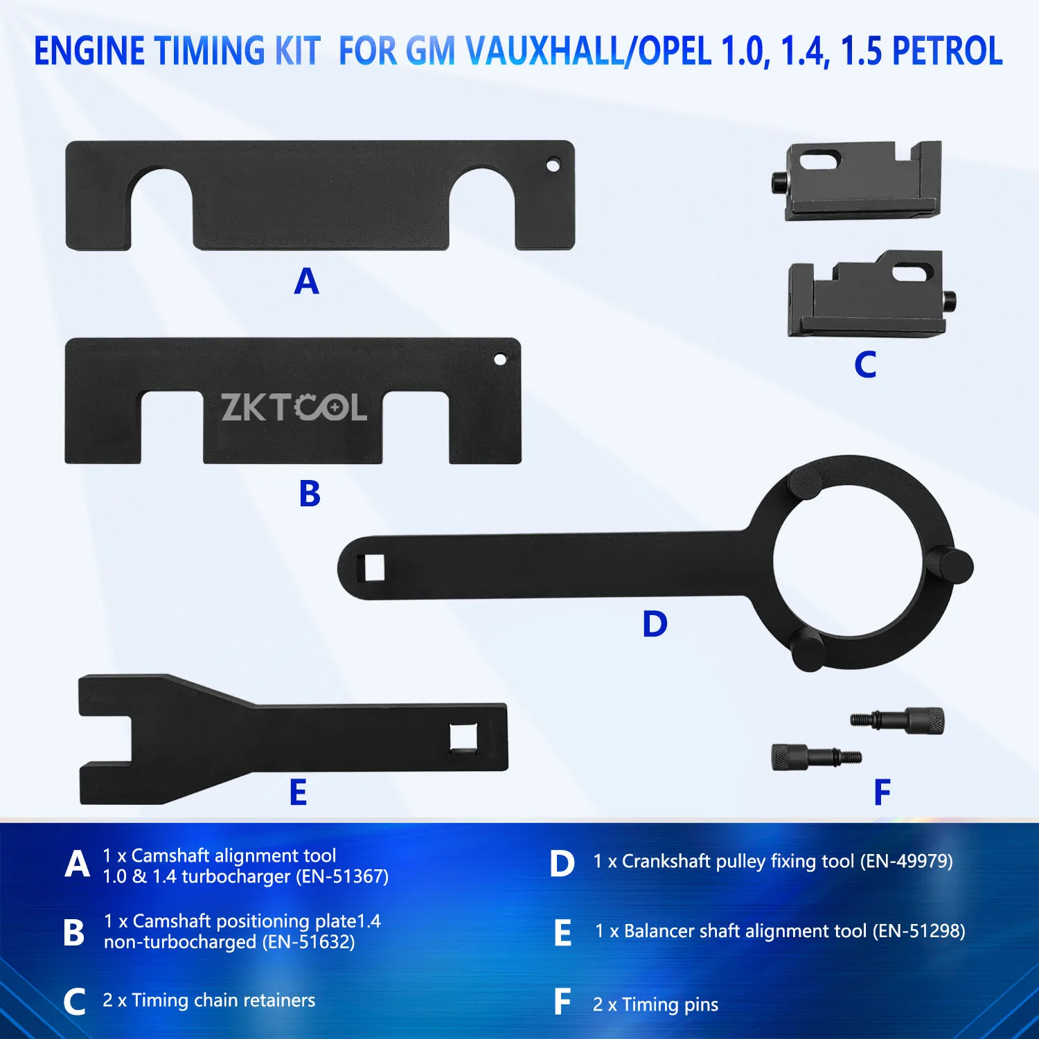 Camshaft timing tool kit suitable for Buick Excelle Vallan Chevrolet Cruze Roewe RX5 timing 1.5T 1.4 1.0 engine tool