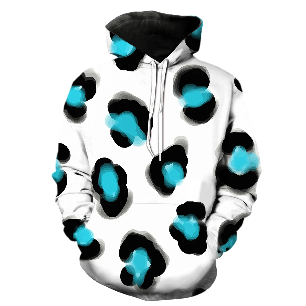 

Animal Fur Leopard Print Men's Hoodies Long Sleeve Sweatshirts Funny 3D Printed Cool With Hood Jackets Teens Oversized Spring