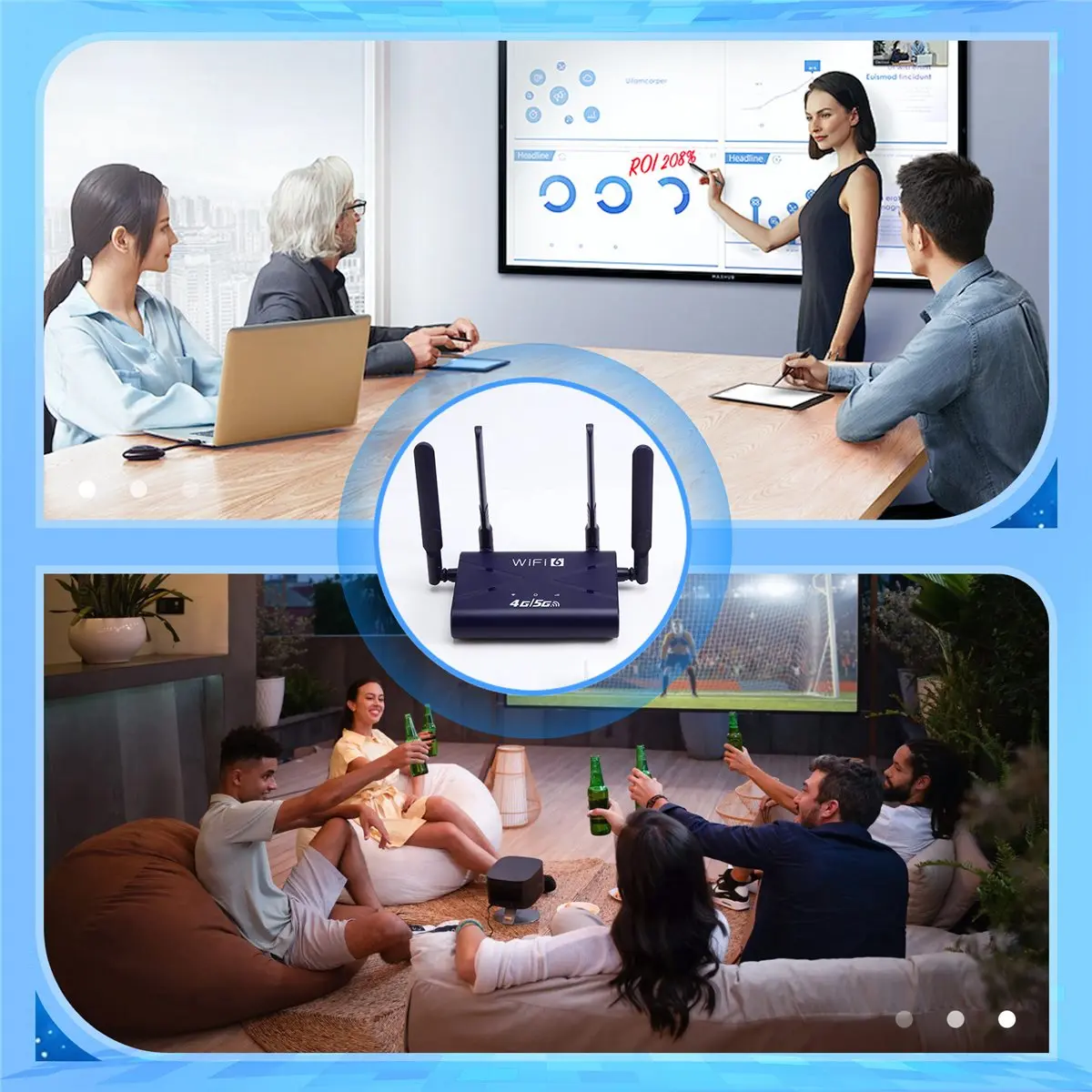 Y69A WiFi6 LTE Wireless Router 300Mbps High-Speed 4G 5G CPE LTE Router with SIM Card Slot 4 Antennae for Phone Laptop EU PLUG