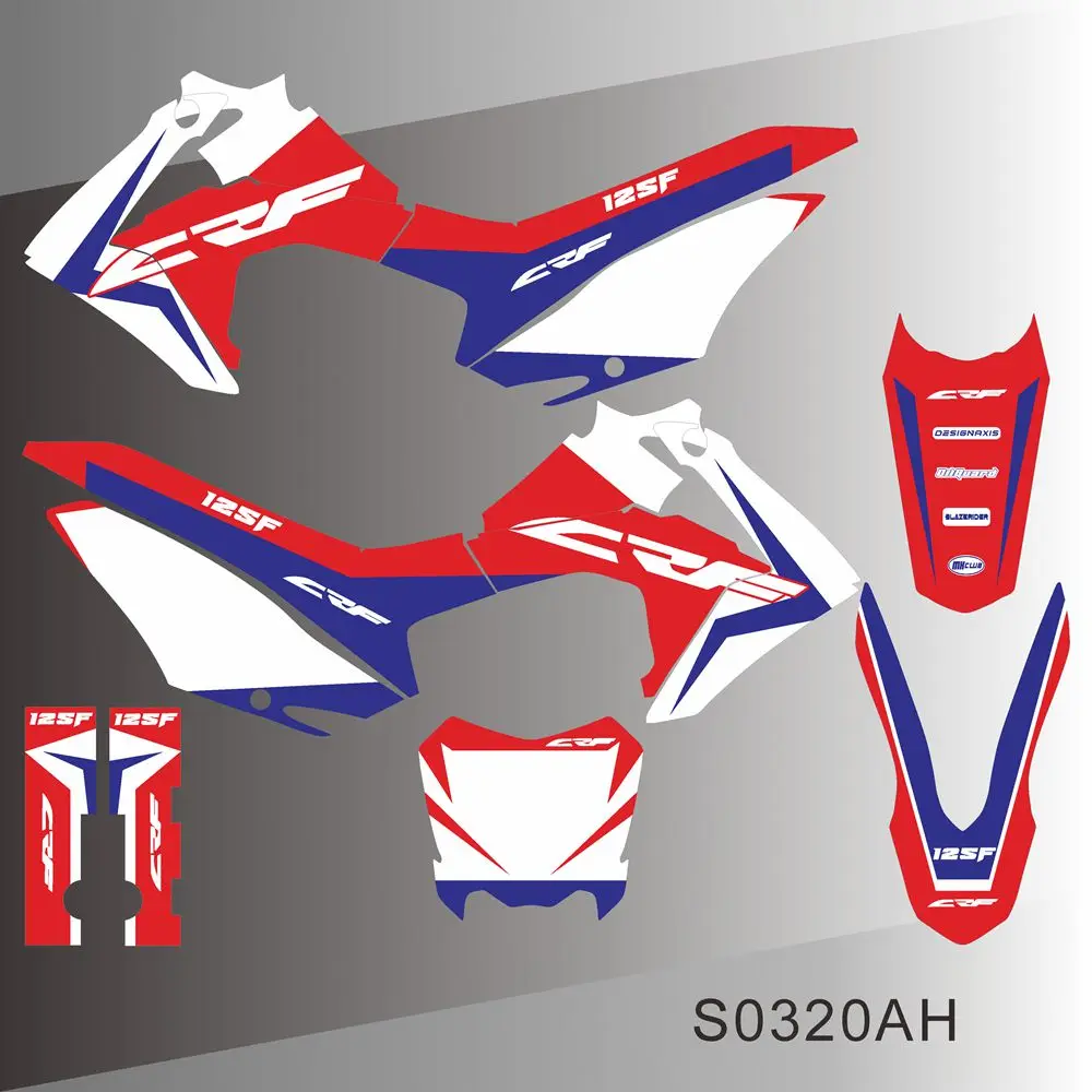 Para HONDA CRF 125F CRF 125 F CRF125F 2013 2014 2015 2016 2017 2018 calcomanías gráficas completas pegatinas fondo de motocicleta