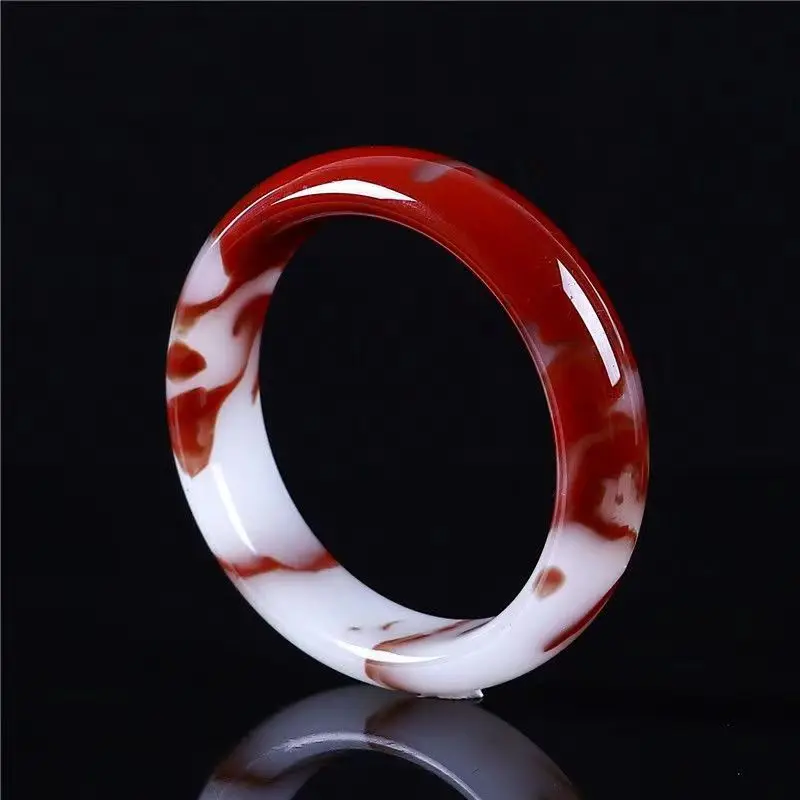 Color Jade Bracelet Chicken Blood Red Gold Silk Jade Bracelet Women's Bracelet for Mother