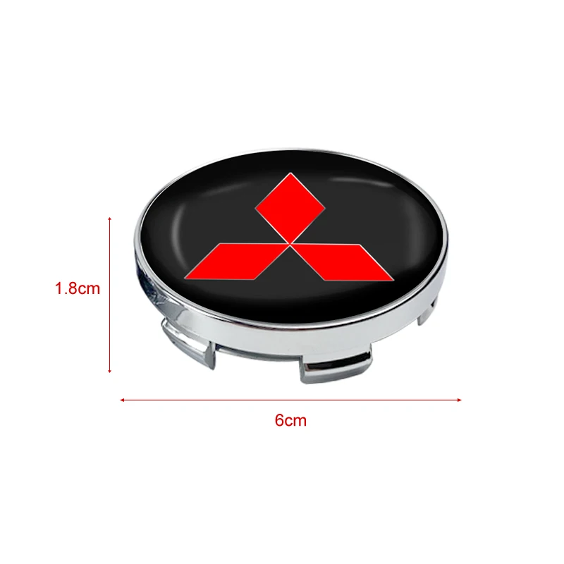 4pcs 60mm Car Wheel Center Hub Cap Rim Cover Emblem Sticker For Mitsubishi Asx Lancer Outlander Pajero Ralliart car Accessories