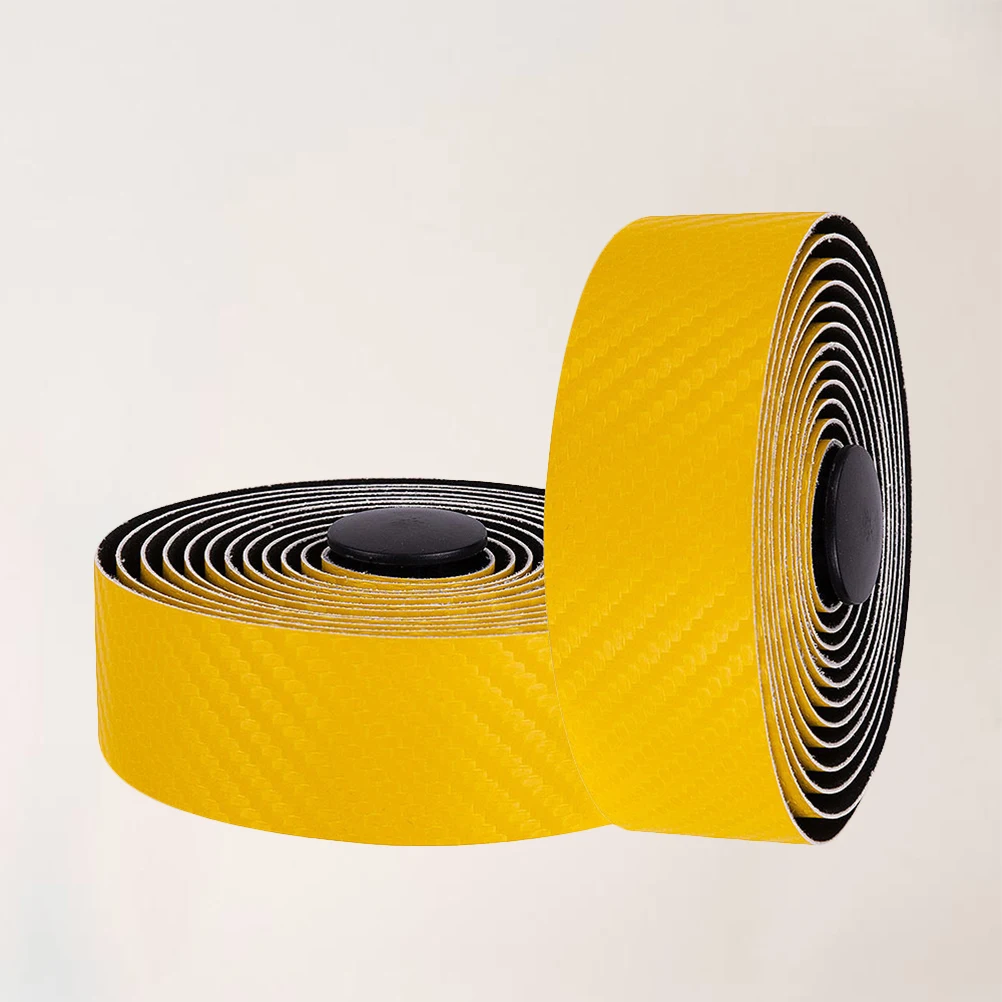 

Carbon Fiber Handlebar Tape 2 Rolls Yellow Durable Lightweight Non Slip Bike Grip Accessories Suitable Bicycle Road Bike