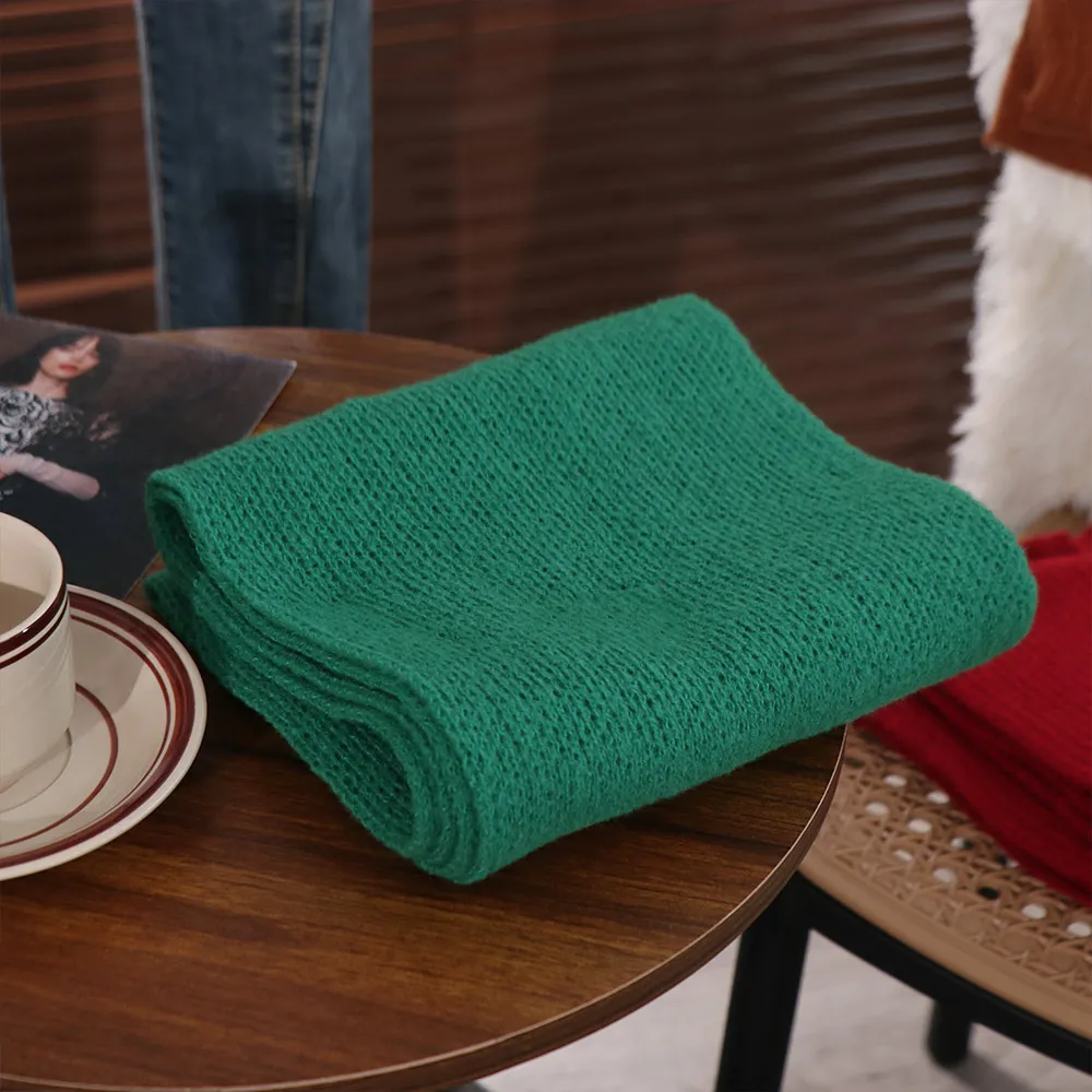 

Elegant Imitation Cashmere Solid Color Scarf Long Thickened Knitted Scarves Korean Style Keep Warm Wool Shawl Male