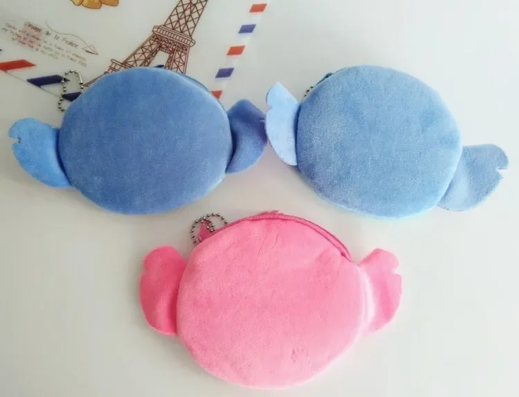 Disney-Porte-cartes en peluche Anime Stitch ontari, sac à monnaie, mini sac en tissu, dessin animé mignon, cadeau de Noël et d'anniversaire