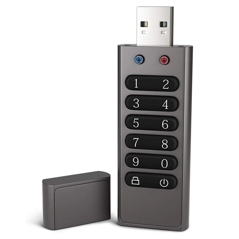 Secure USB Drive, 64GB Encrypted USB Flash Drive Hardware Password Memory Stick with Keypad U Disk Flash