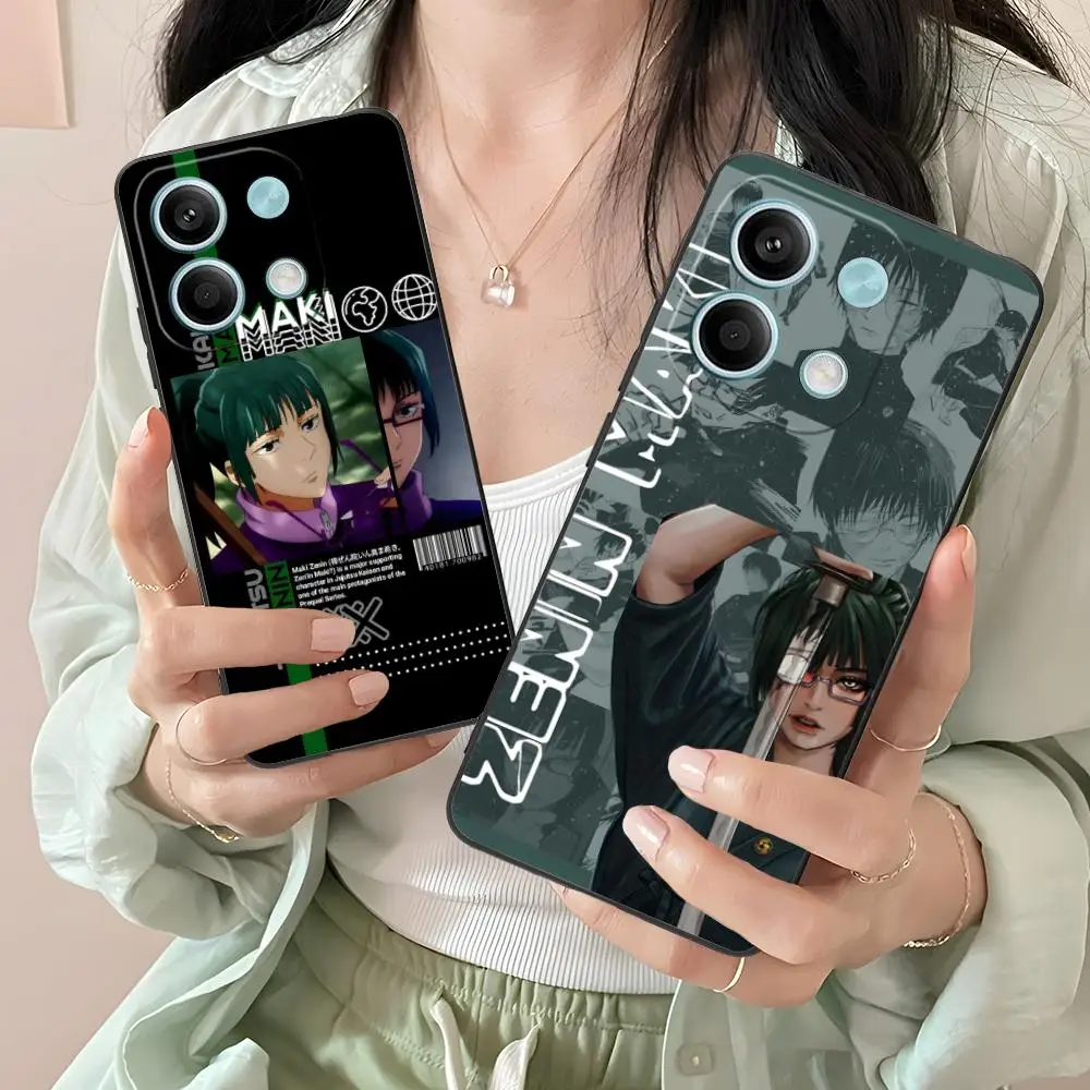 Jujutsu Kaisen Maki Zenin جراب هاتف لهاتف Xiaomi Redmi Note 14 13 12 11 S Pro Plus 4G 5G غطاء طباعة ملون غطاء الهاتف الذكي #4