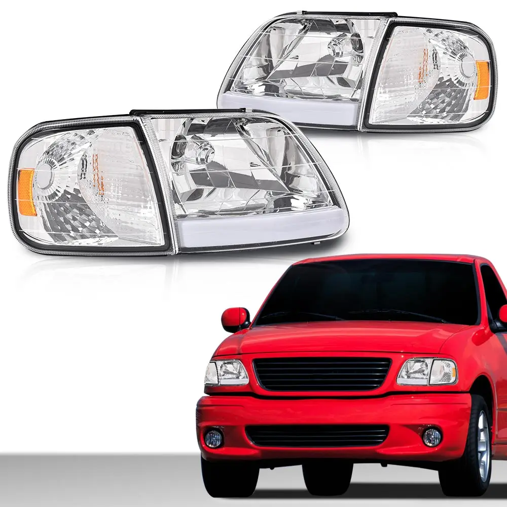 

Комплект фар и угловых парковочных фар в заводском стиле для грузовика Ford Expedition 1997-2002/Heritage 2004/Ford F150 1998-2003 гг.