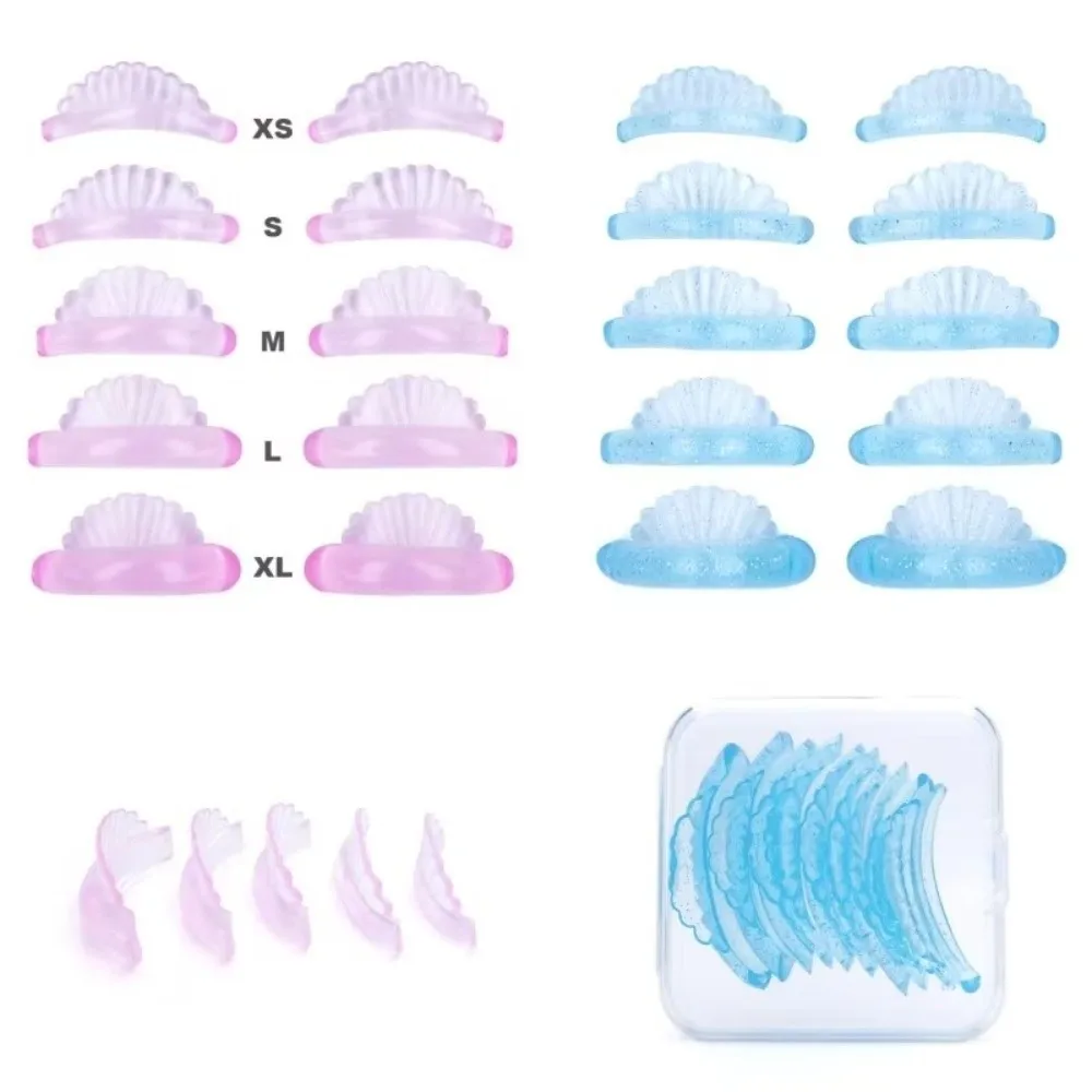 5Pairs Applicator Tools Silicone Eyelash Perm Pads 3D Eyelash Curler Accessories Reusable Sticky Lashes Rods Shell Style
